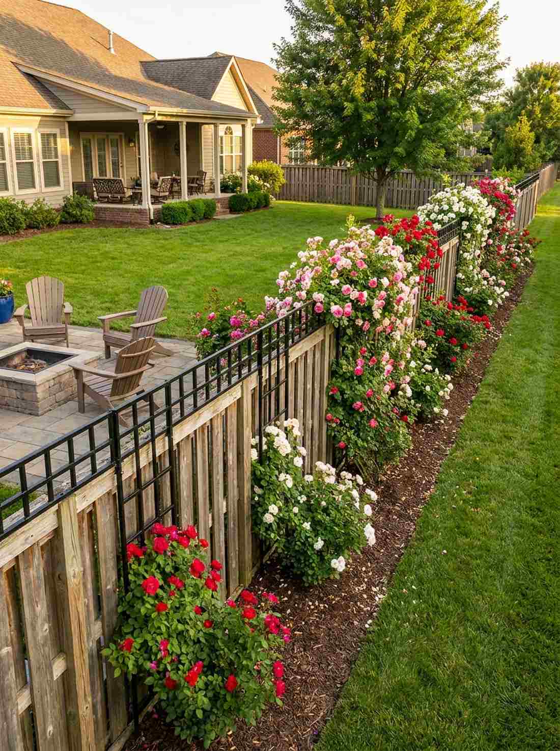 fence line integrated trellis