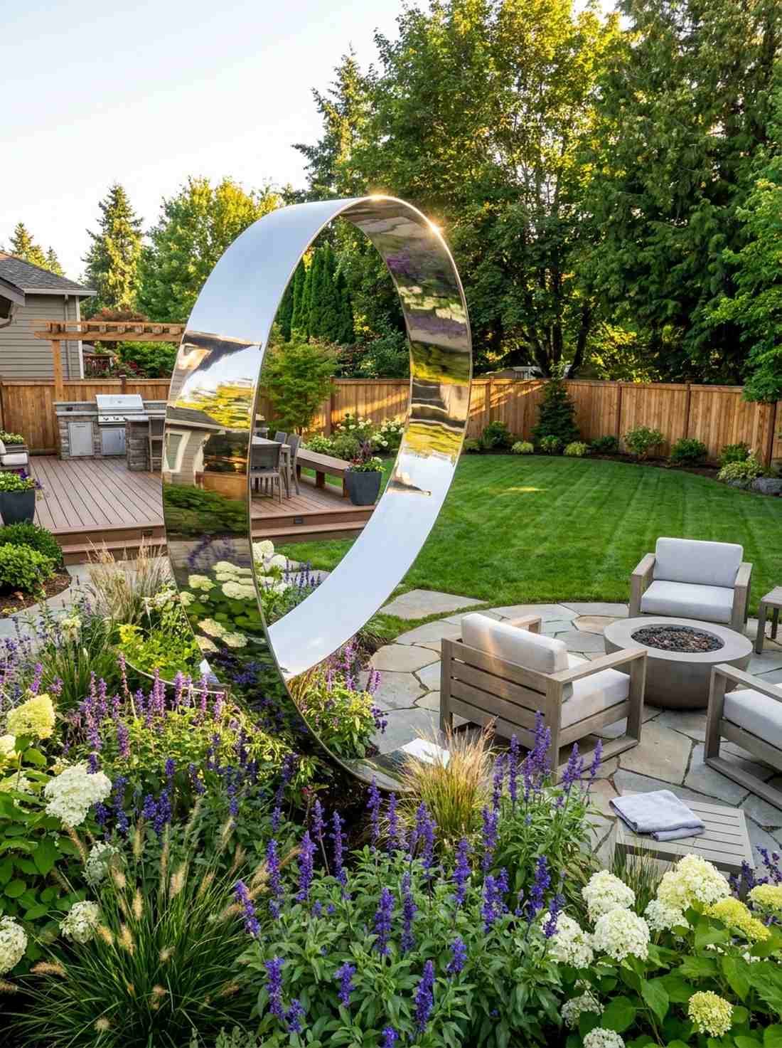 mirror polished ribbon sculpture