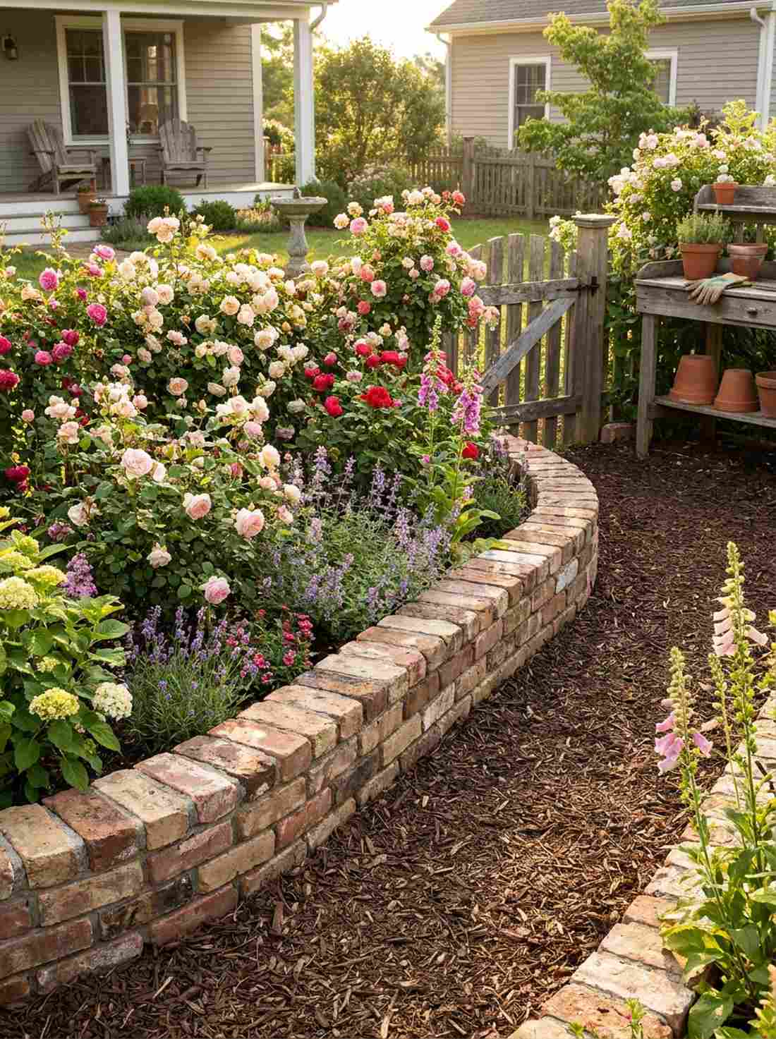 reclaimed brick rustic edge