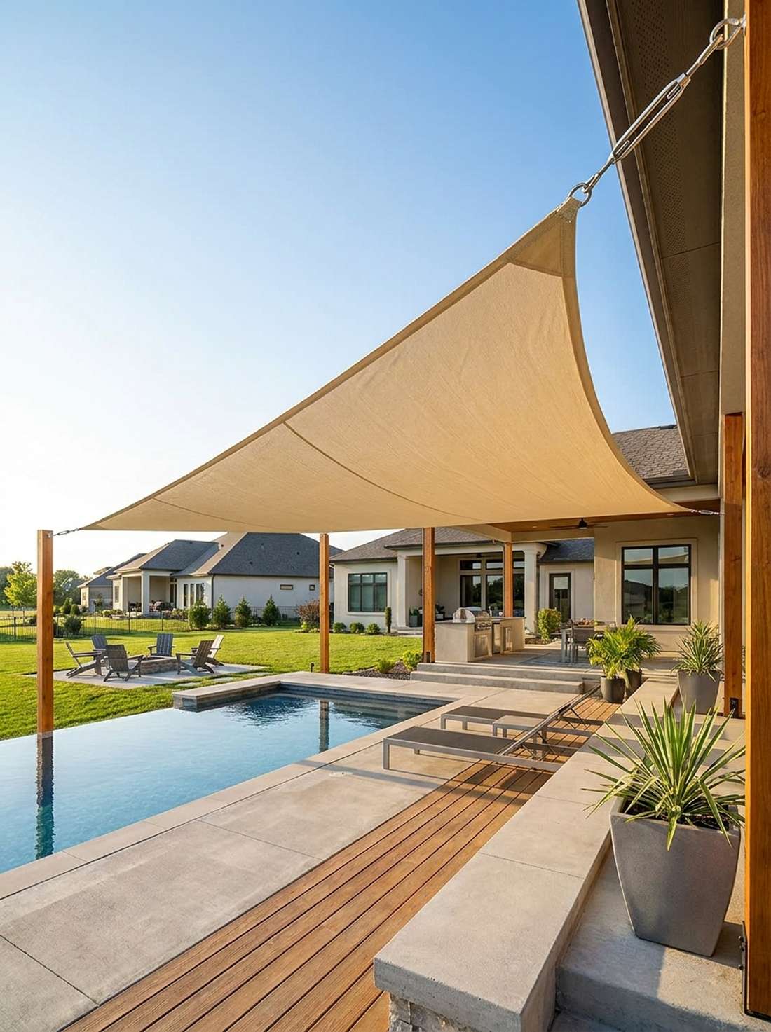 sail shade geometric canopy