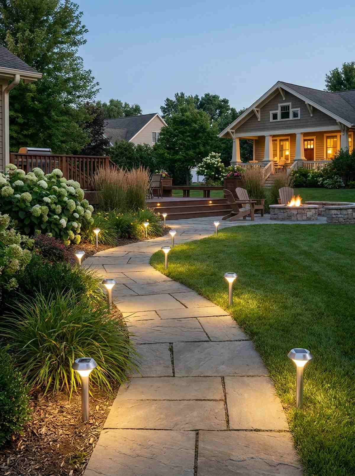 solar stake light border