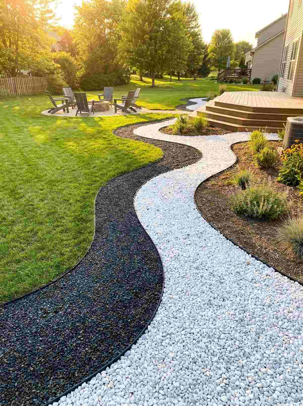 variegated gravel stream pattern