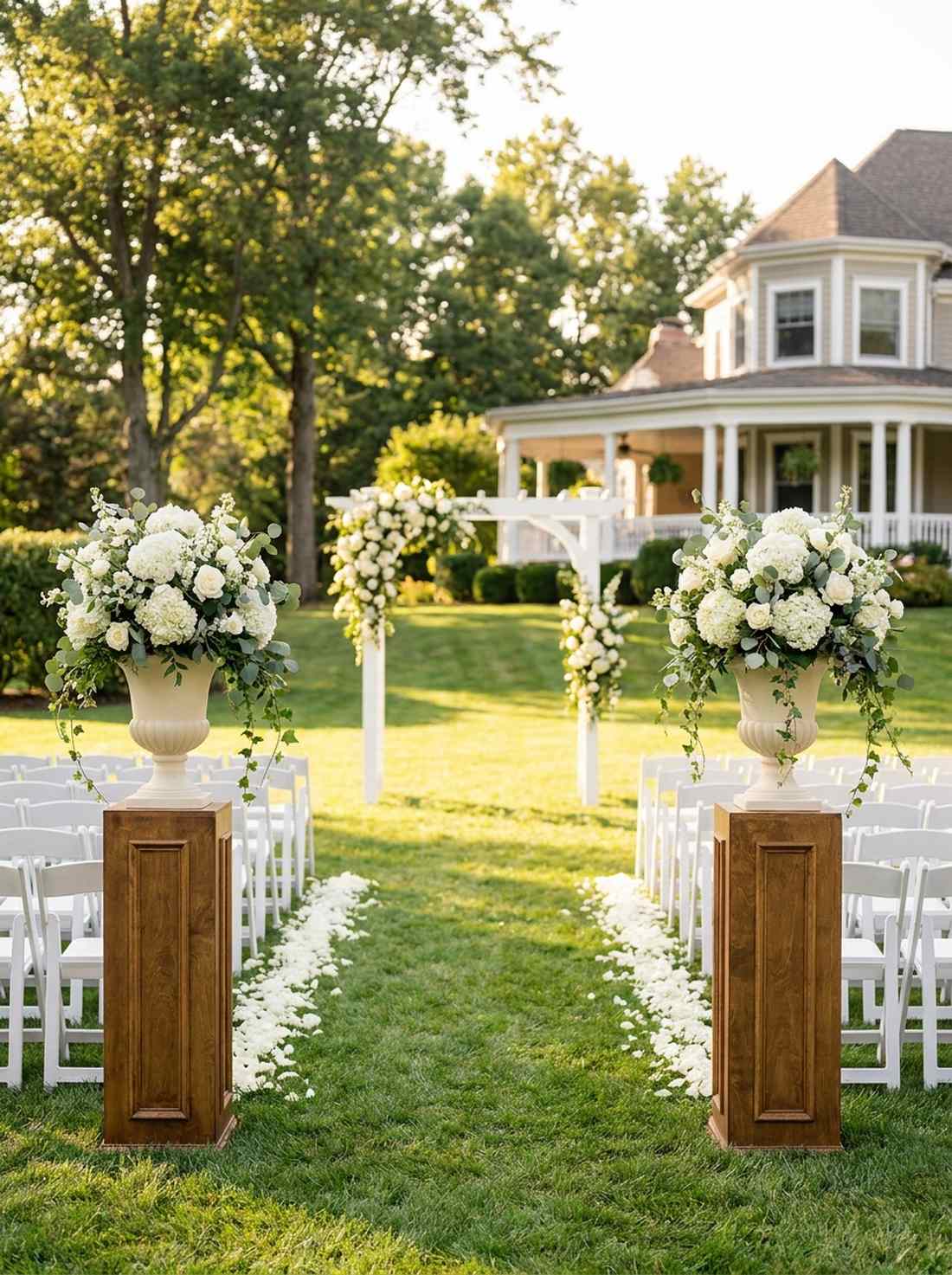 wood pedestal aisle anchors