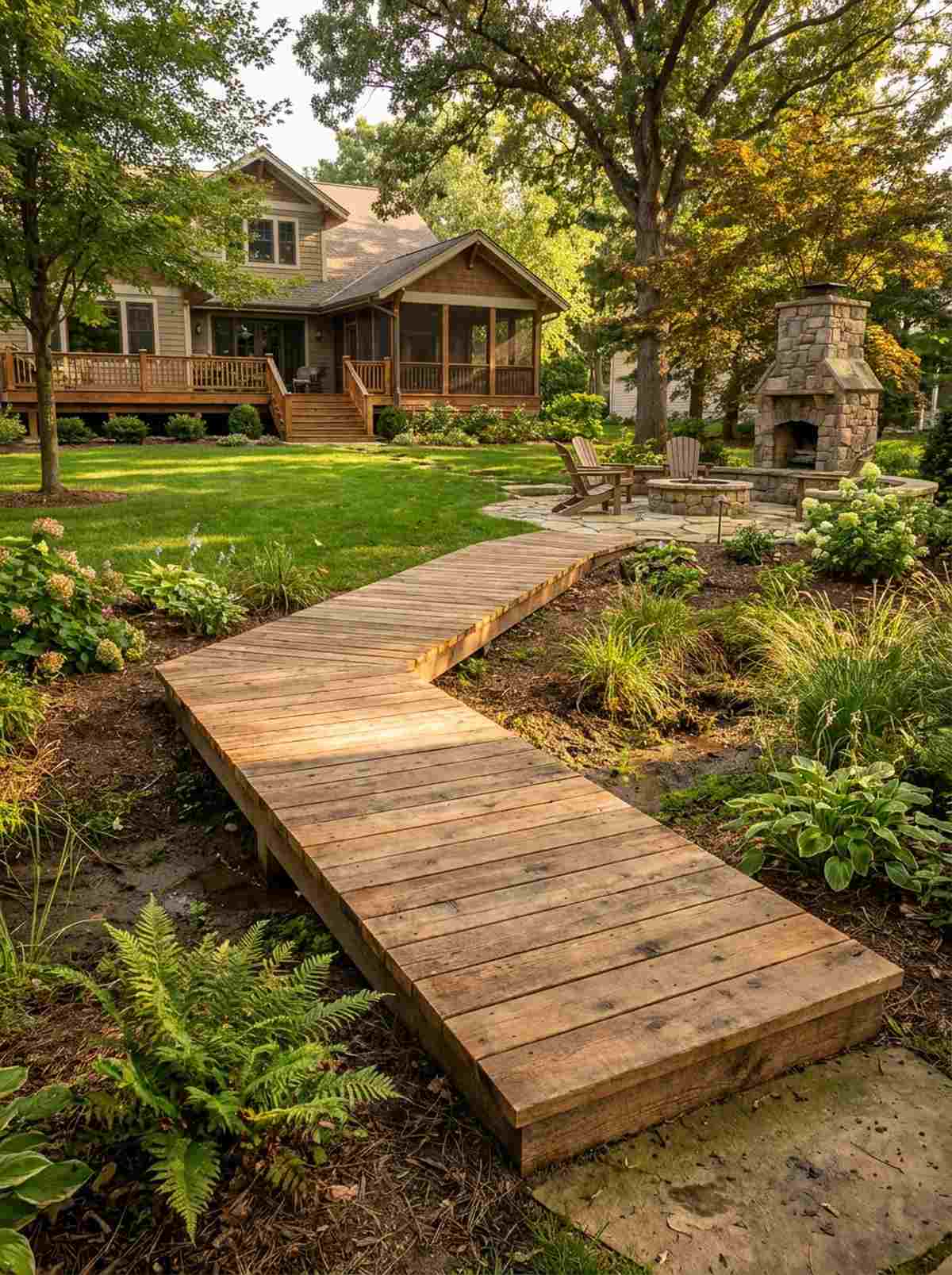 wooden plank walkway