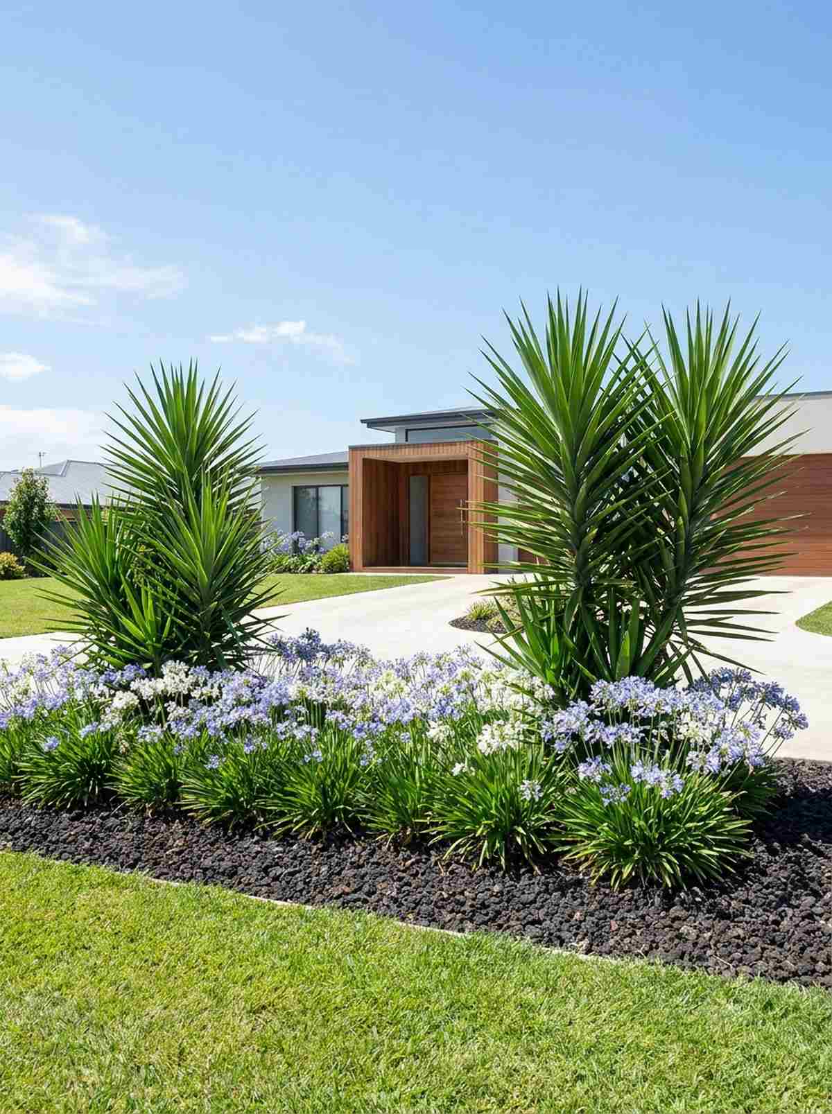 yucca and agapanthus accents