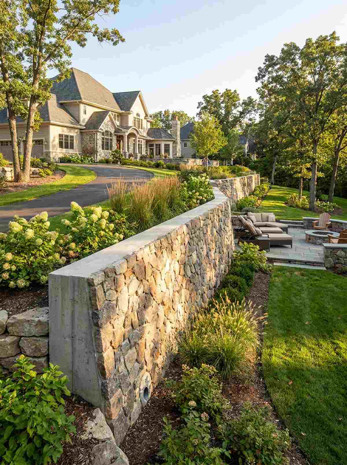 concrete core stone face