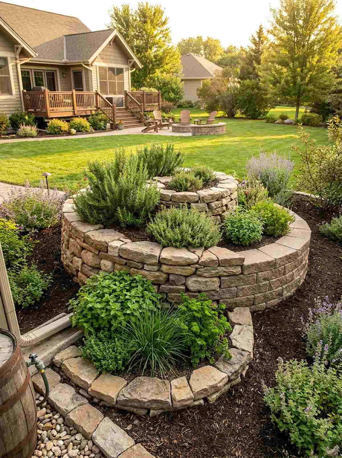herb spiral raised structure