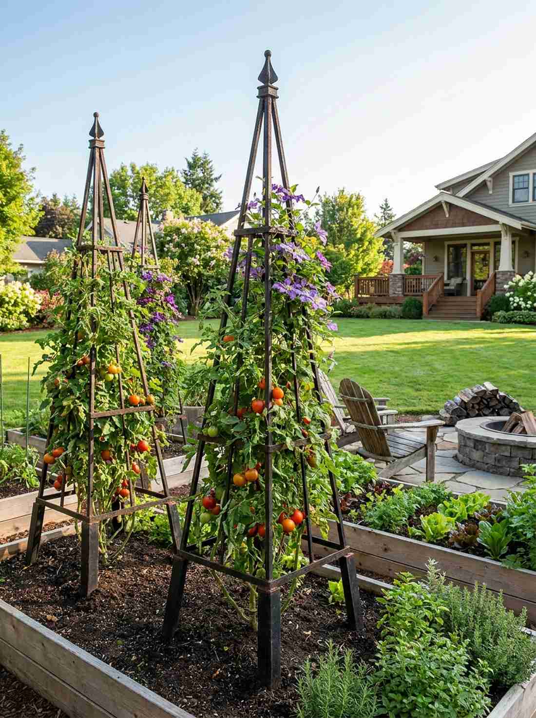 iron obelisk plant supports