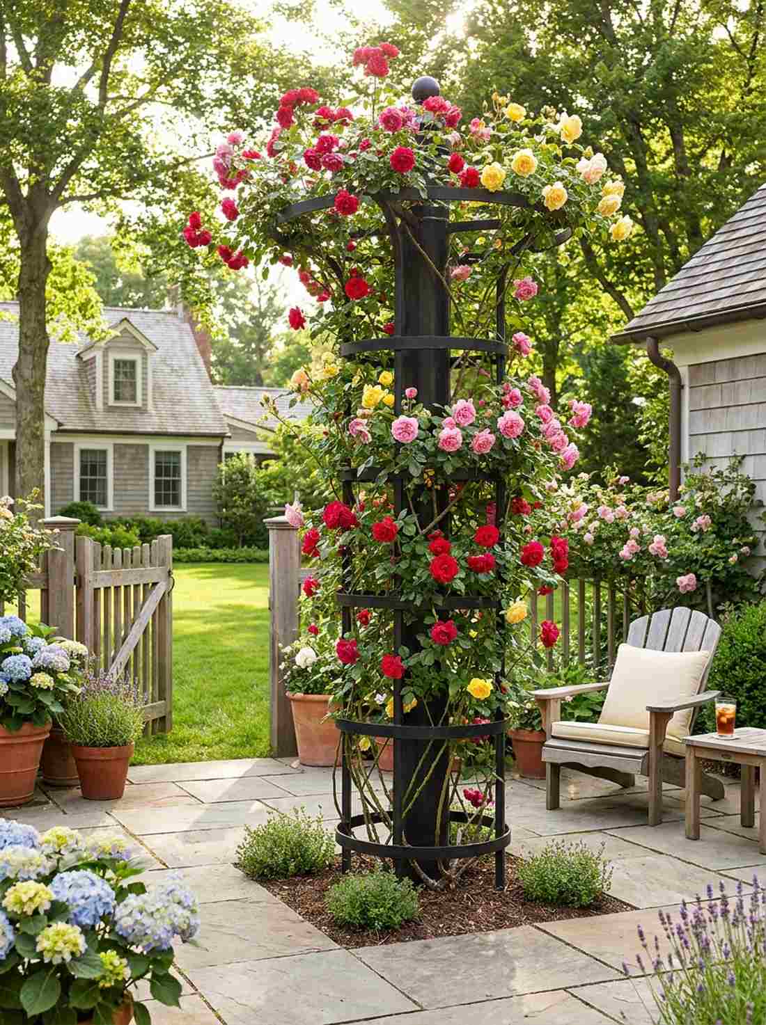 iron rose pillar with rings