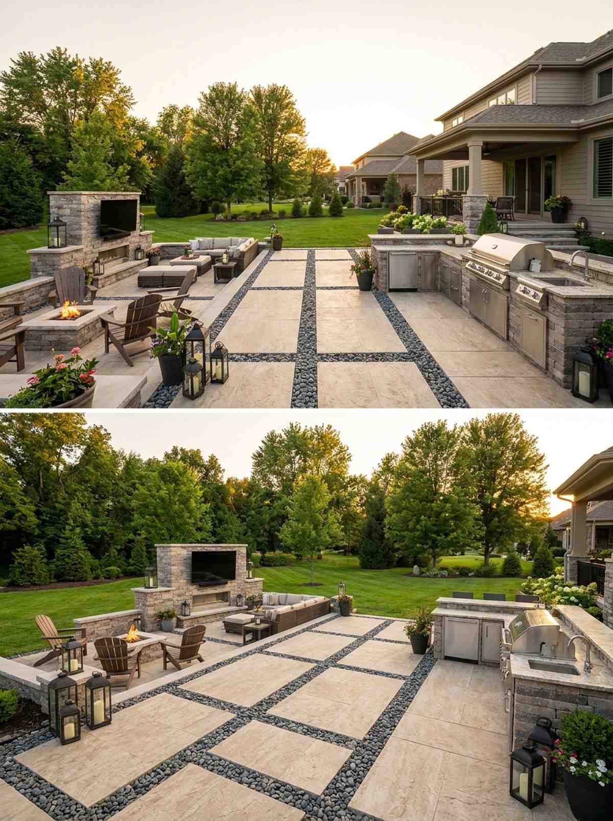 mixed material entertainment deck