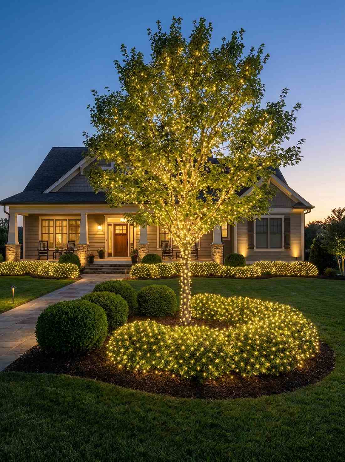 net lights for shrub integration