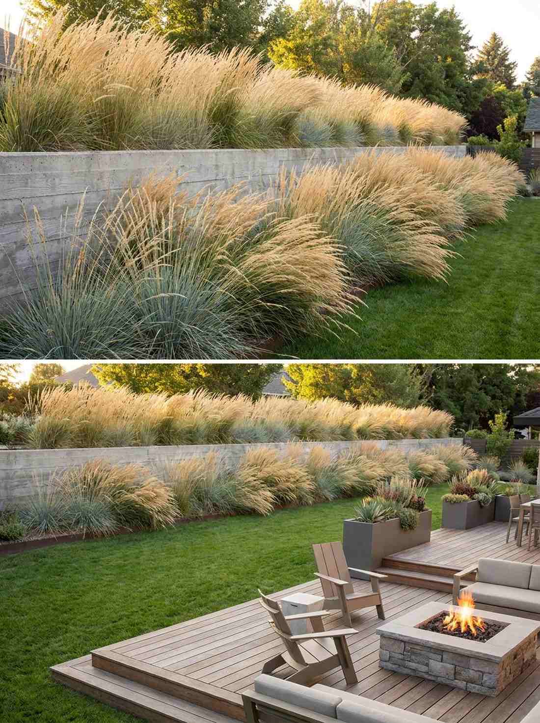 ornamental grass masses