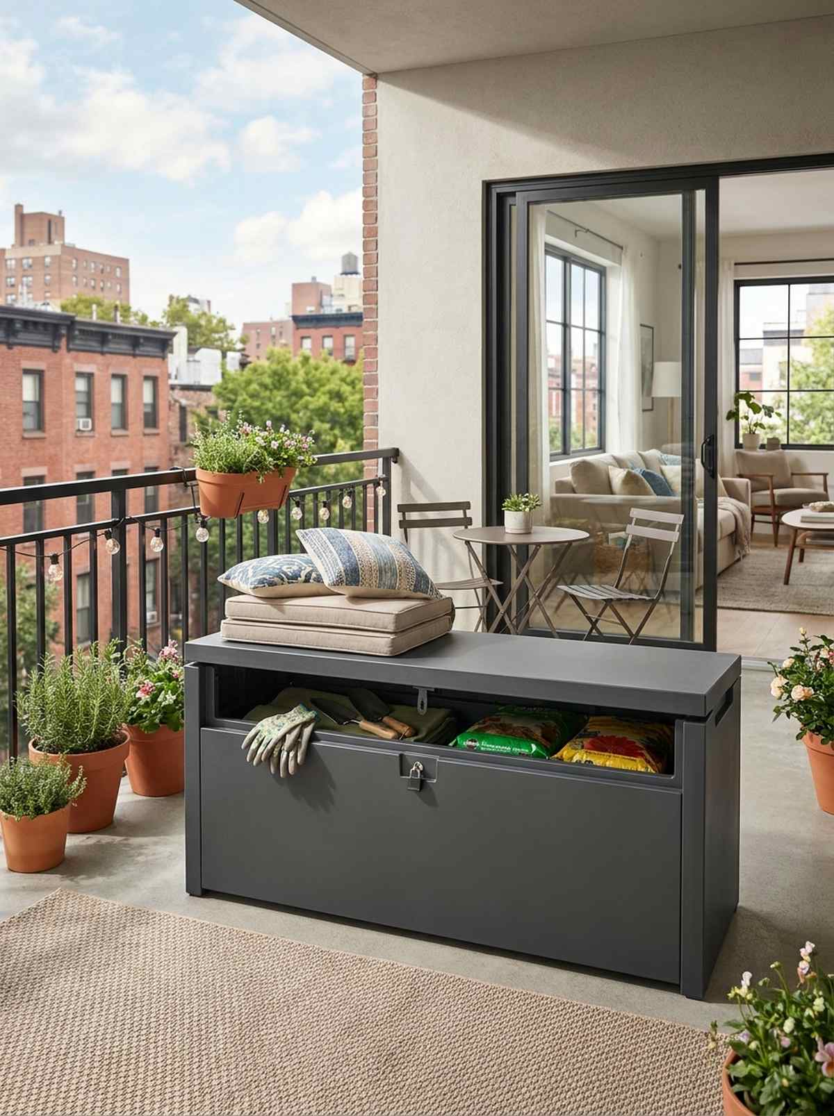 outdoor storage bench