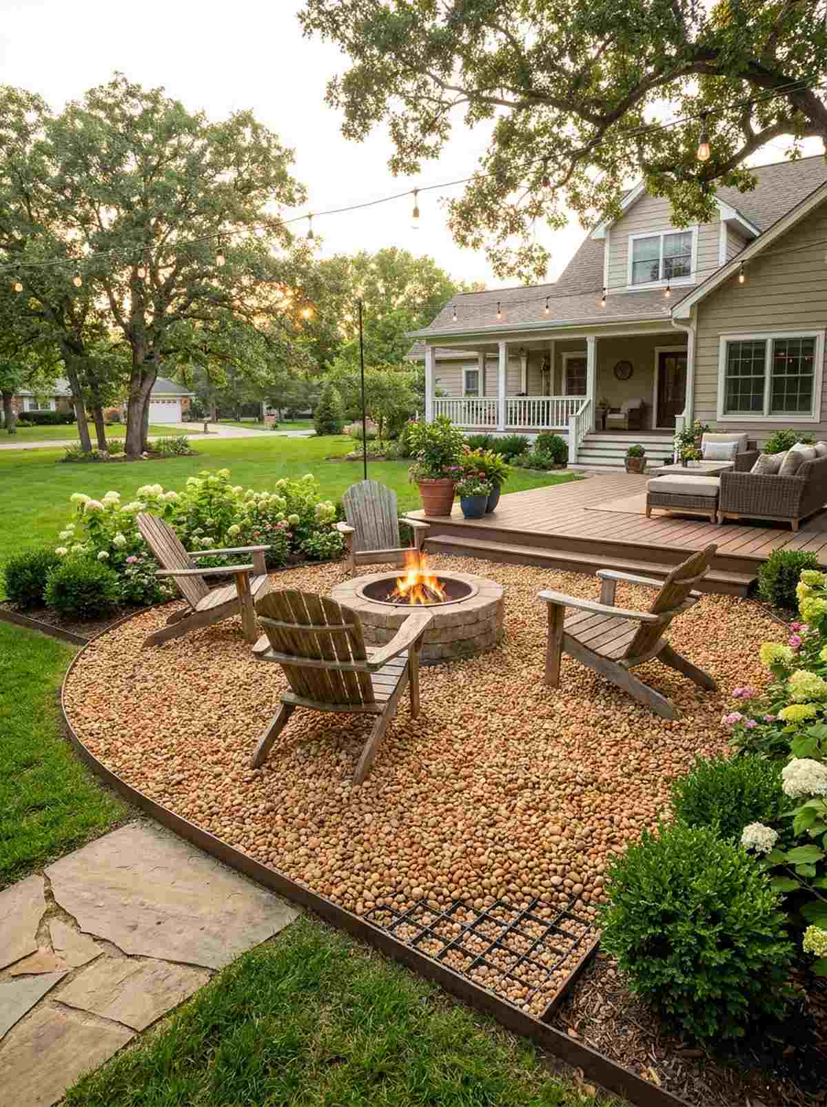pea gravel courtyard foundation