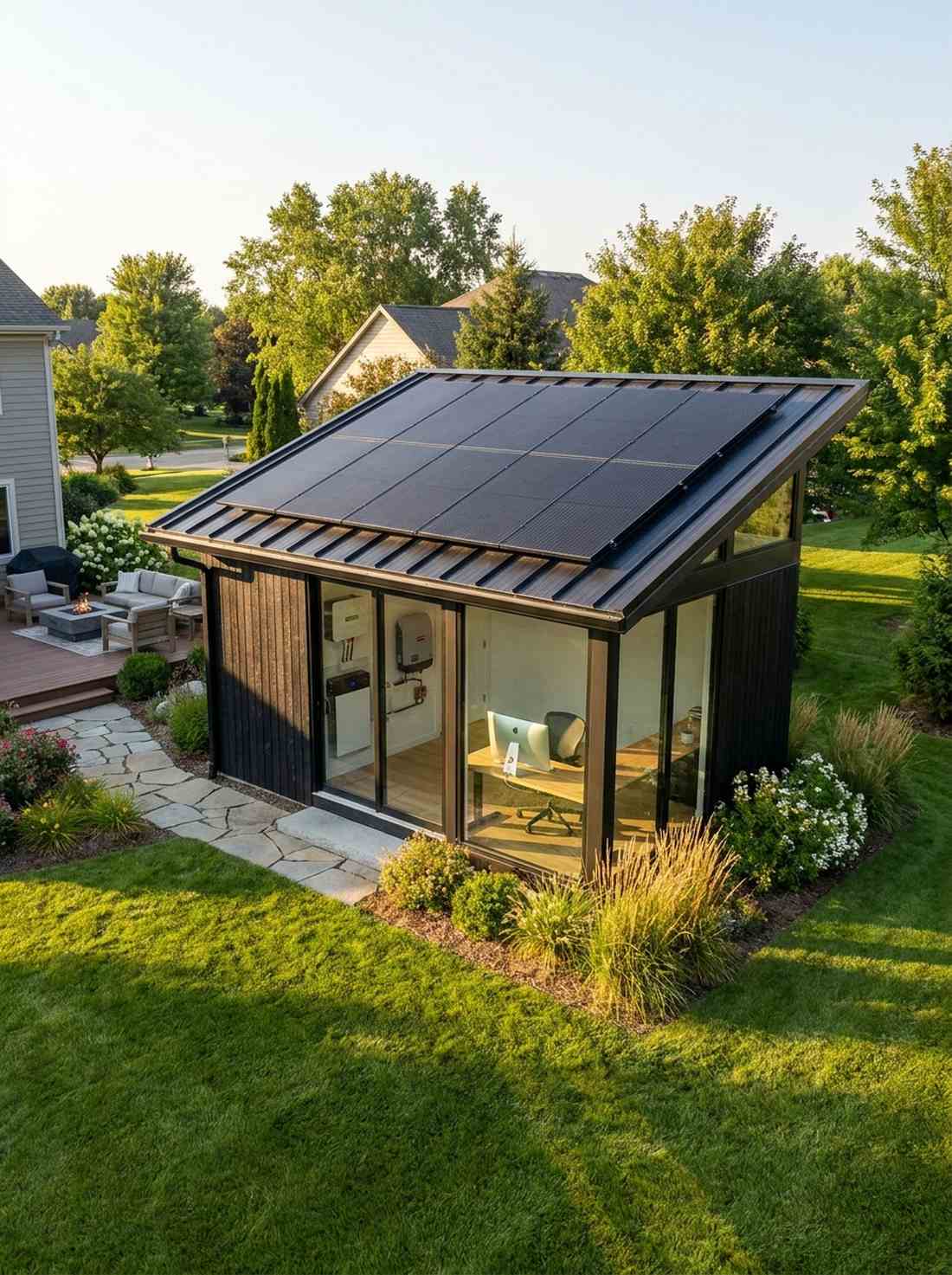 solar panel integrated office