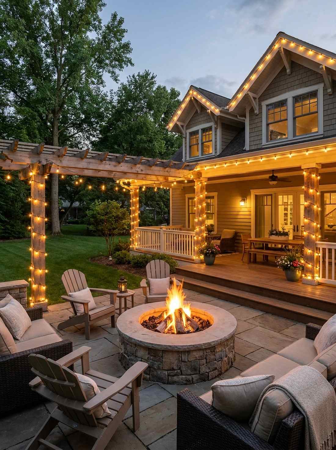 string lights in neutral tones