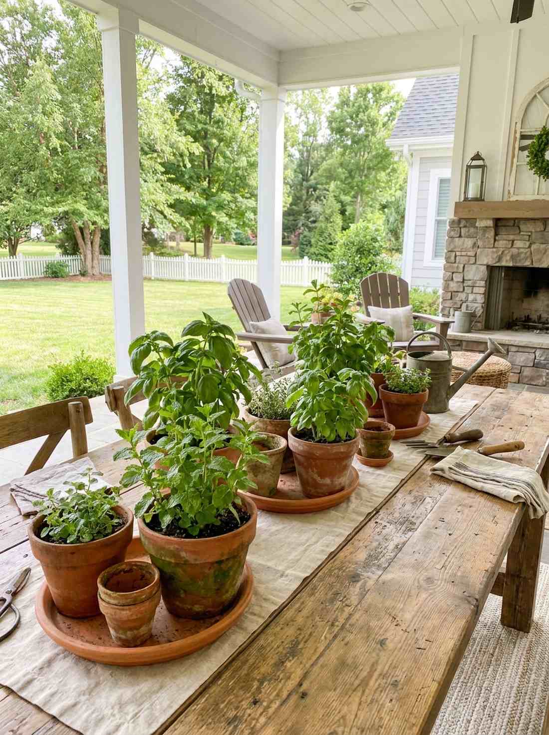 terracotta herb garden groupings