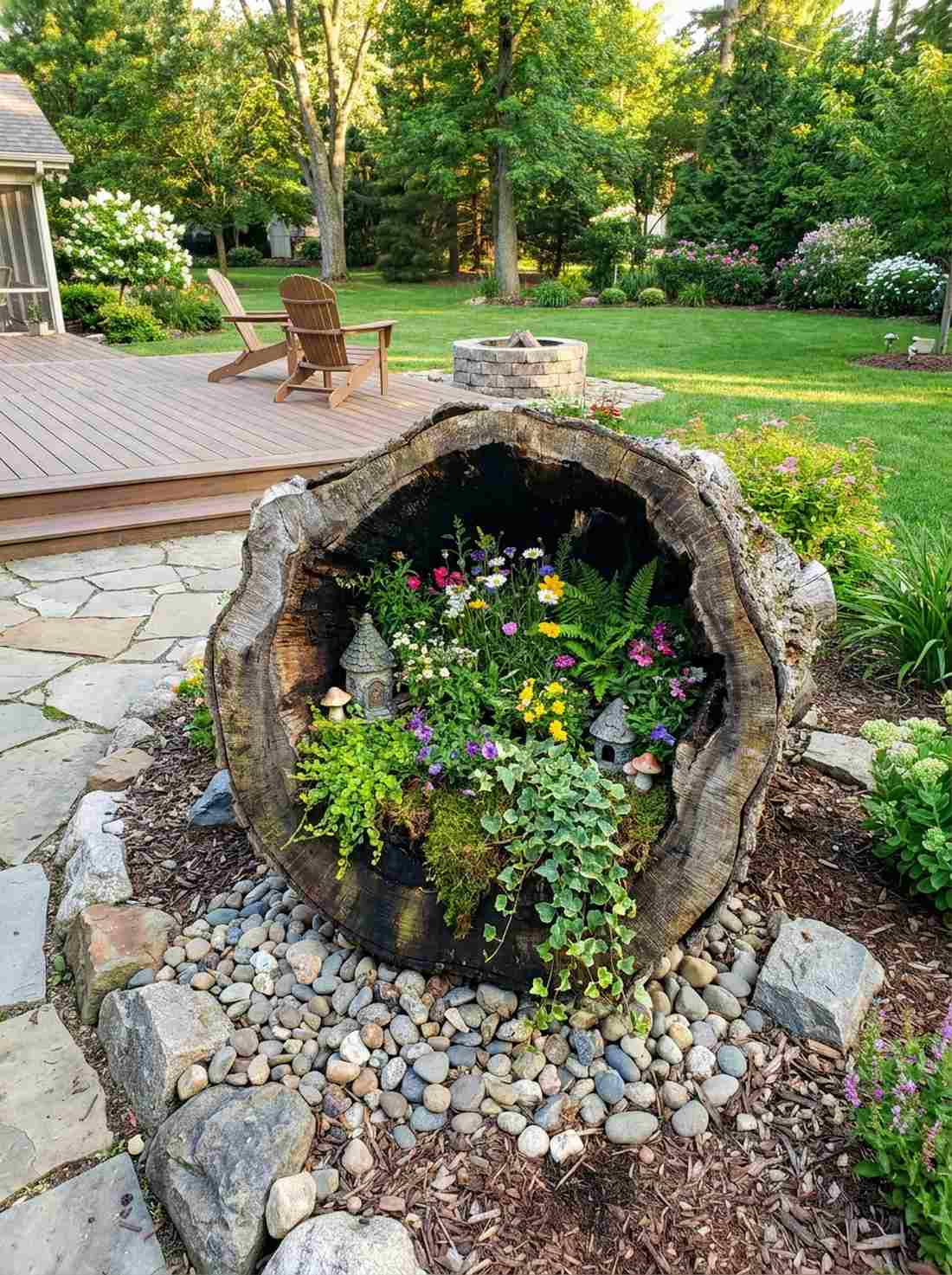 tree stump hollow planters