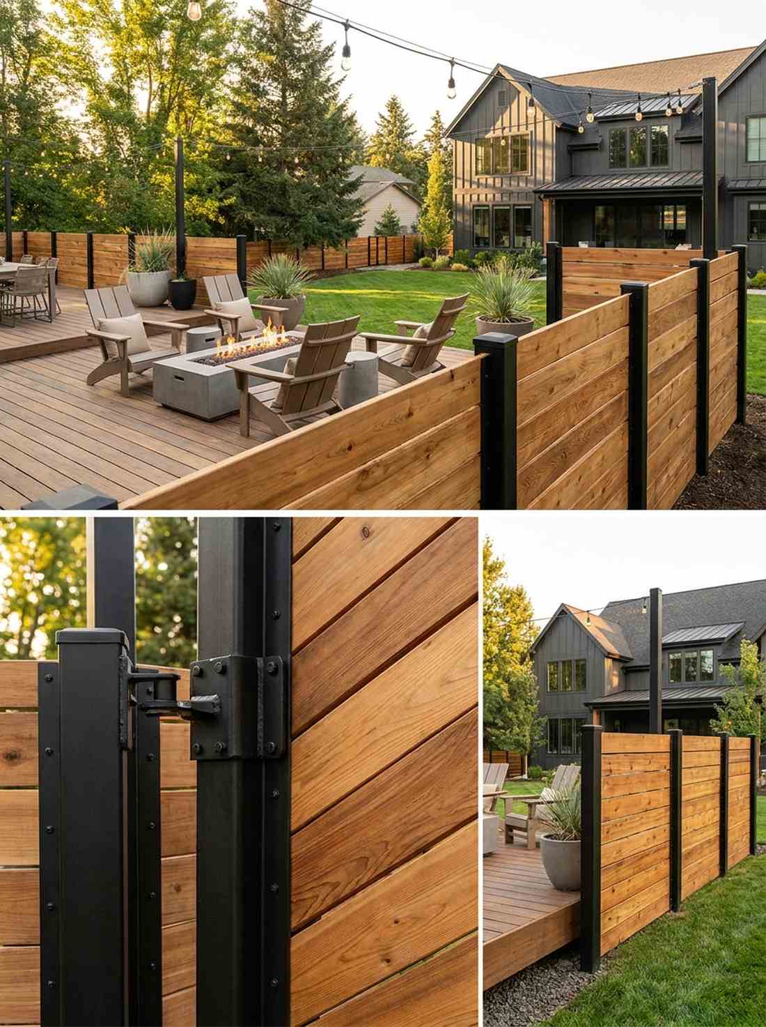 wood panels with steel posts