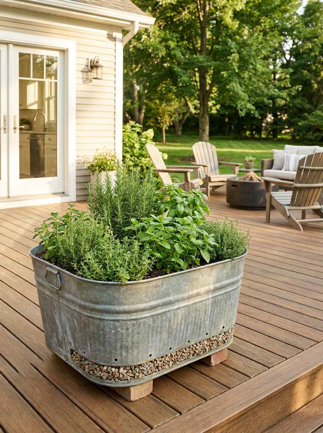 galvanized wash tub planters