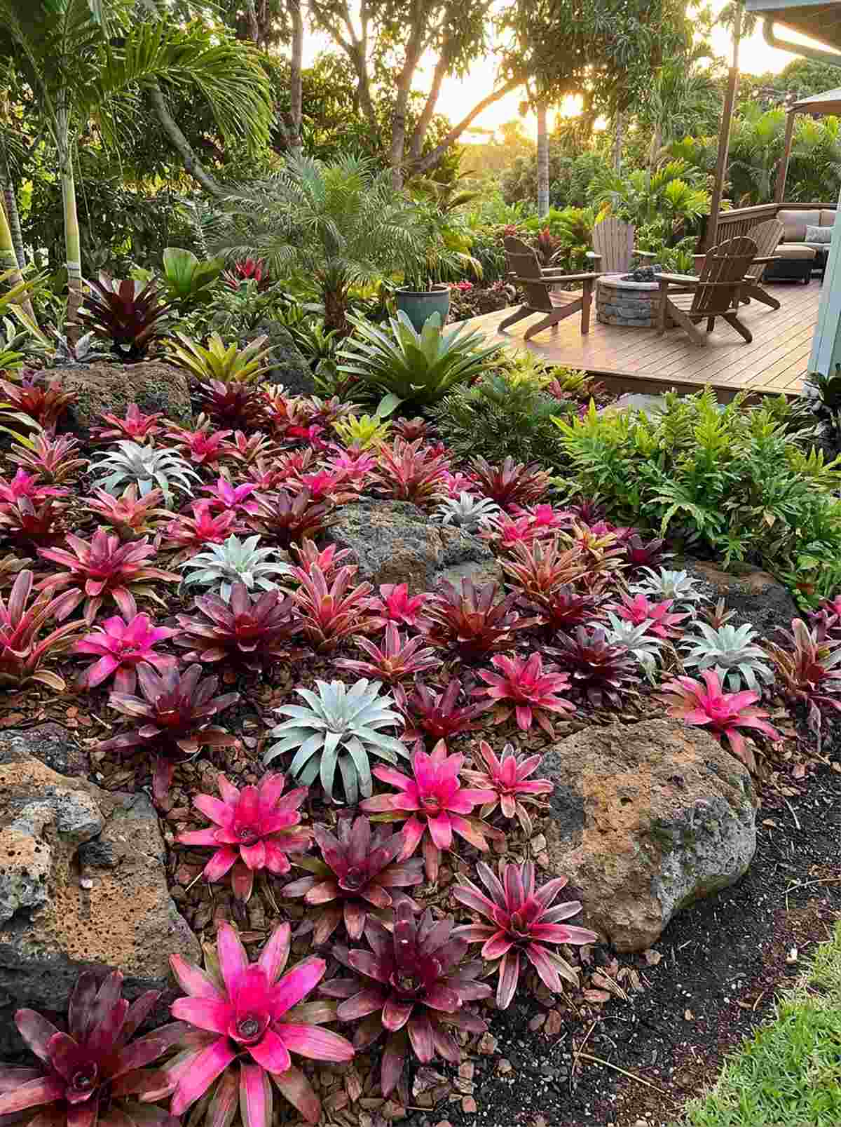ground cover bromeliads complete the stack