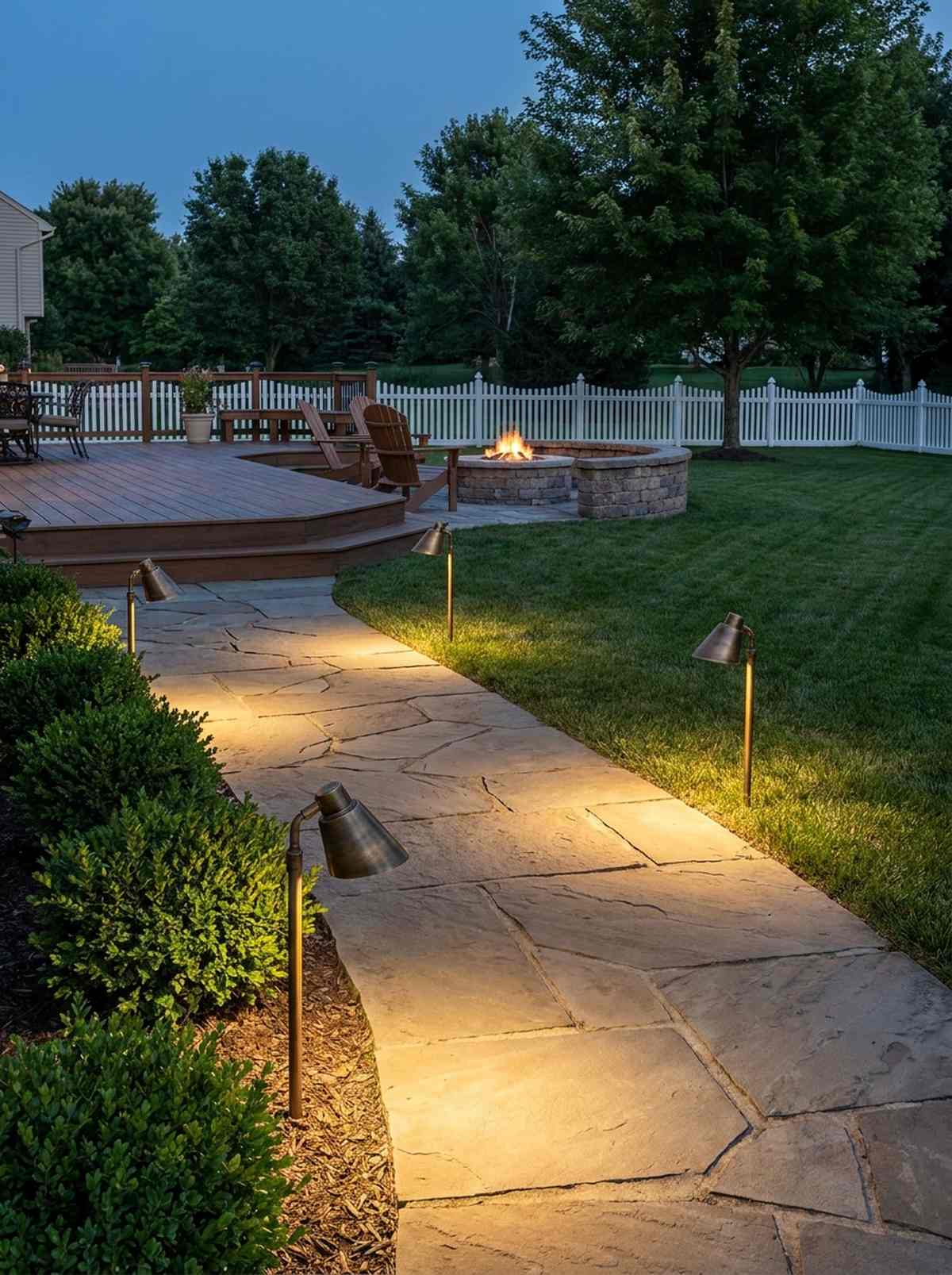 hooded directional path lights