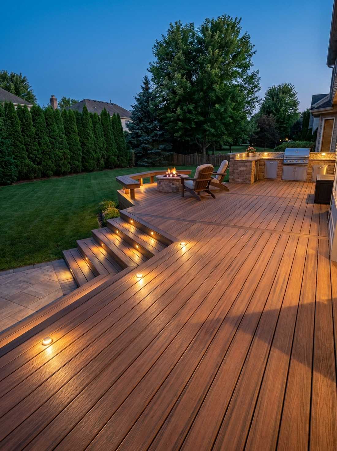 integrated deck board lighting