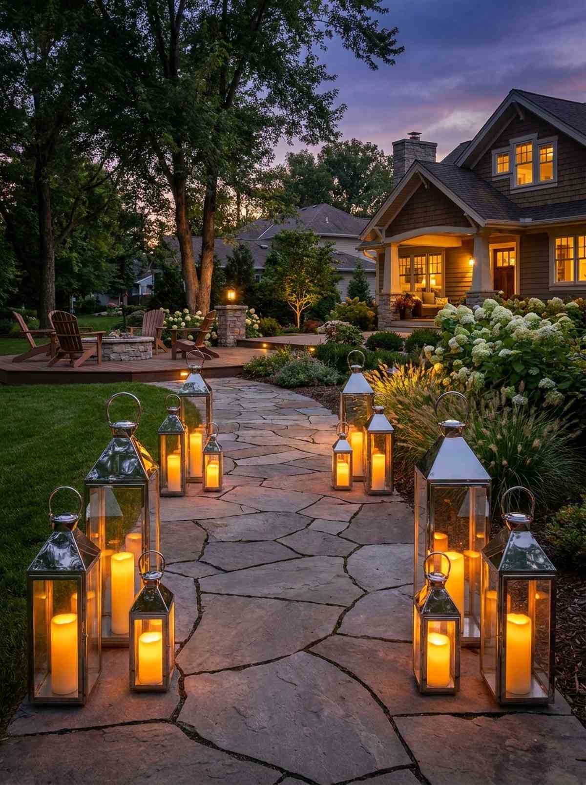 lantern lined pathway