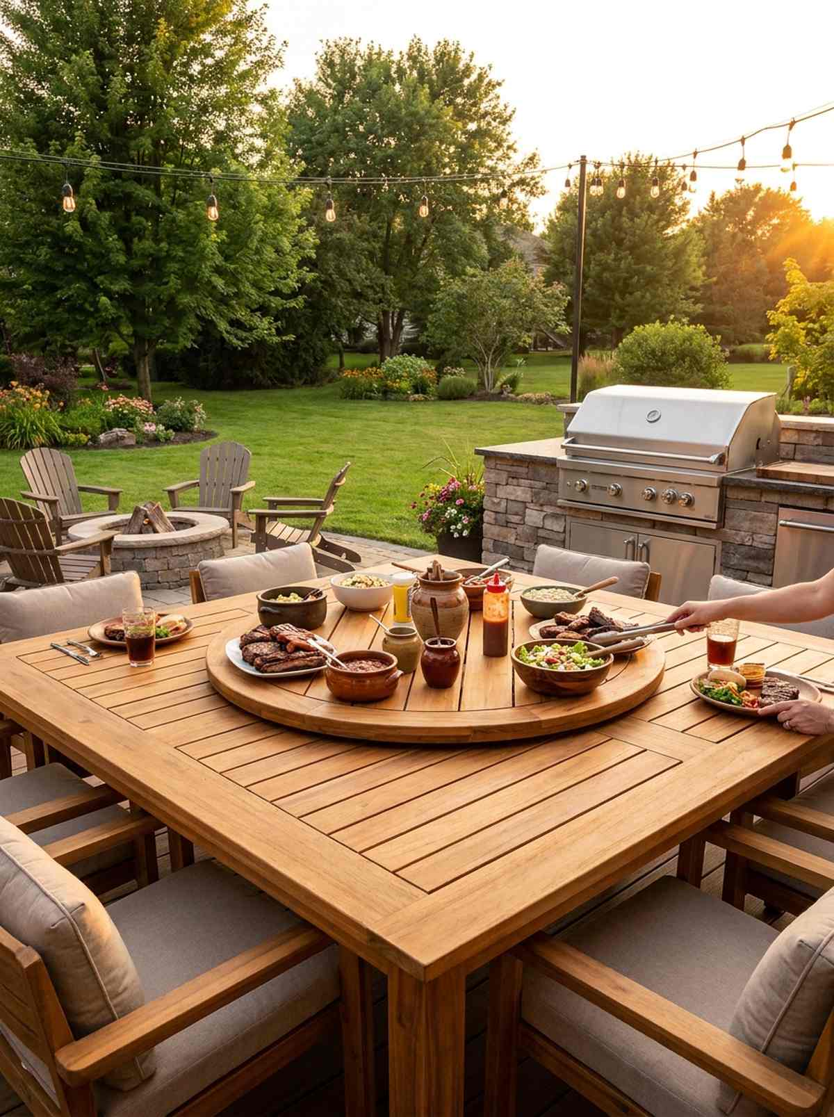lazy susan centerpiece table