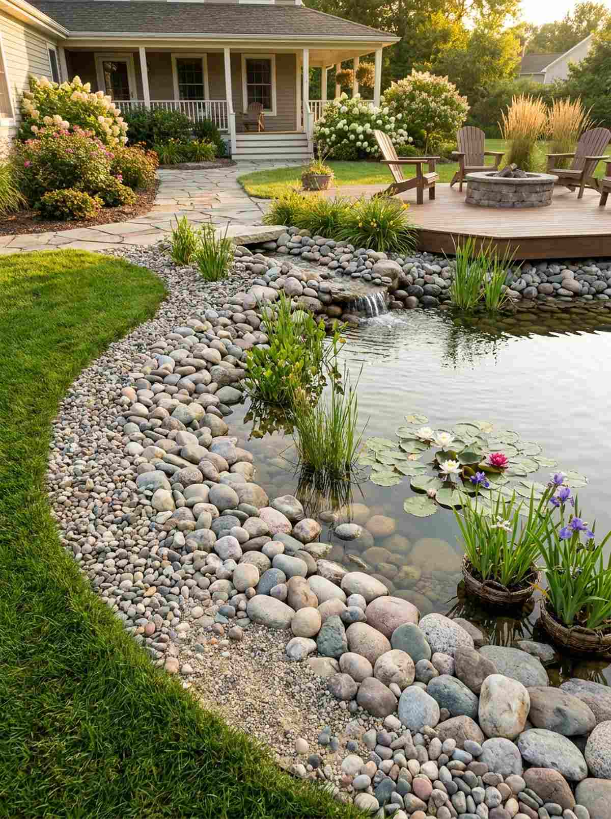 pebble pond border