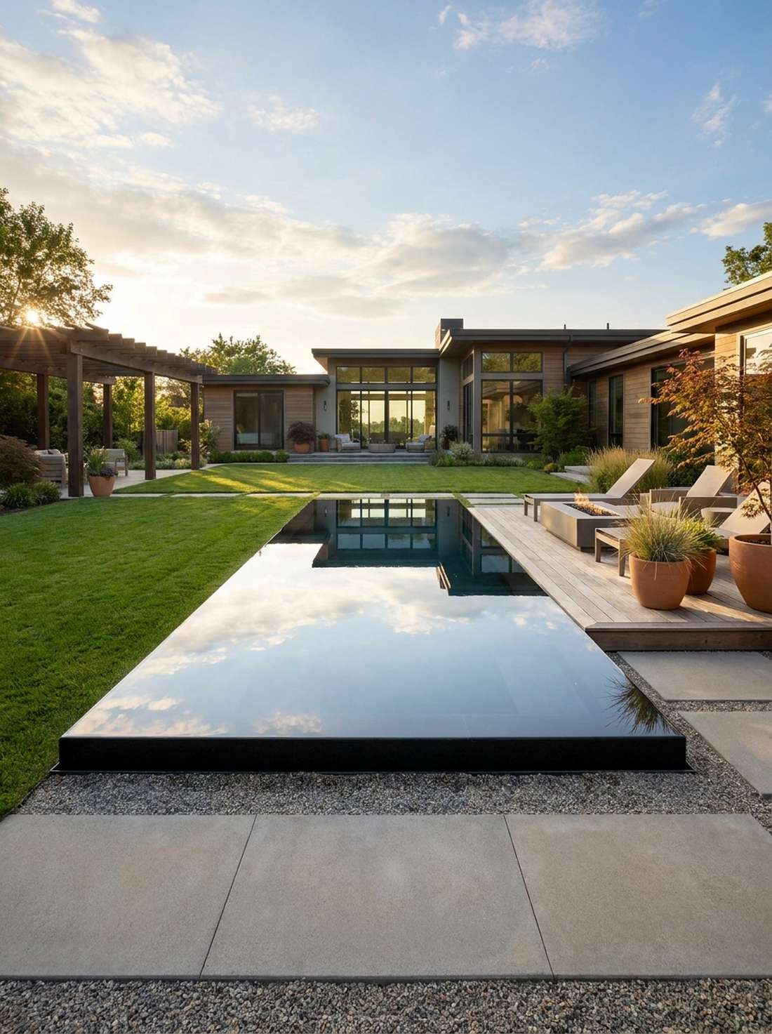 rectangular reflecting pools