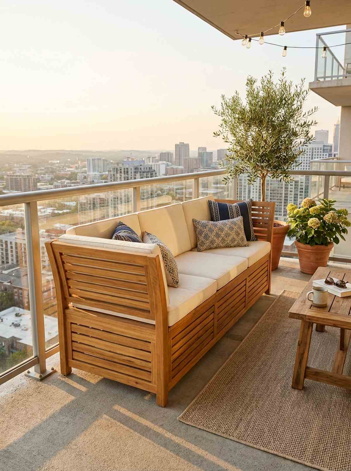 teak storage bench with backrest
