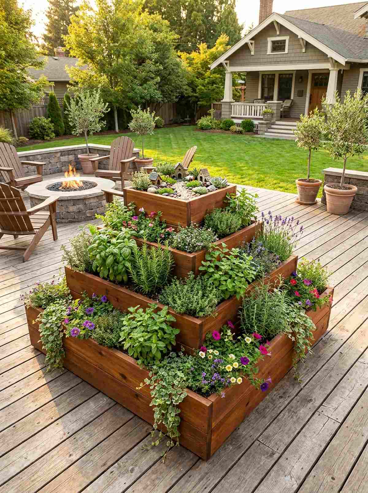 tiered cascade planters