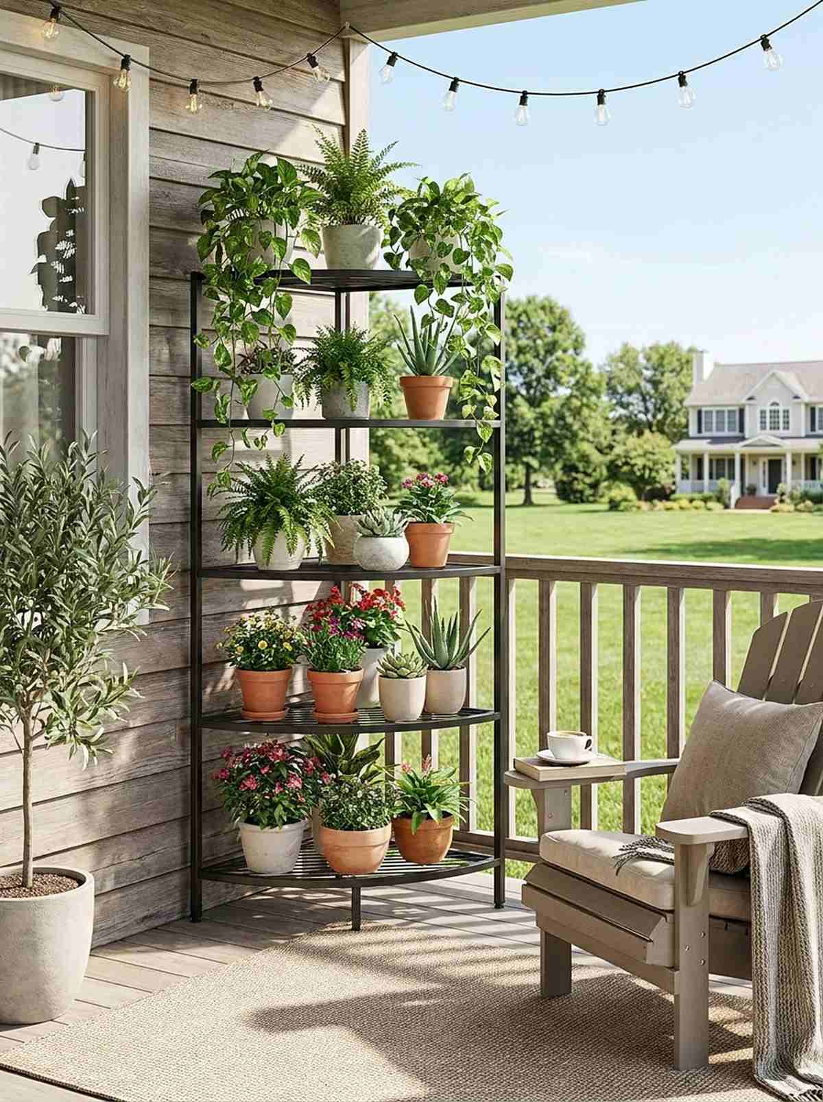 tiered corner plant stands