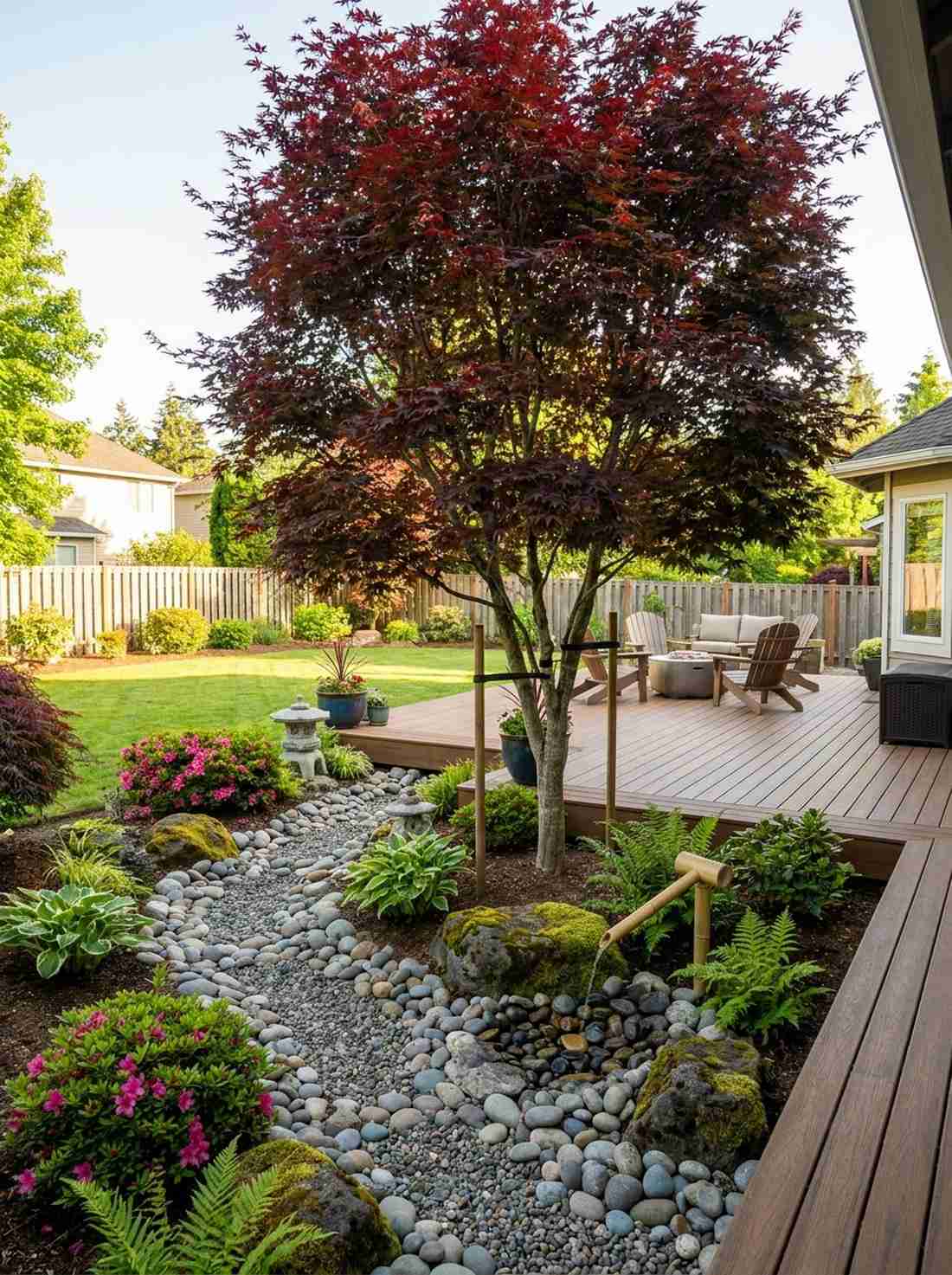 upright maple as vertical anchor