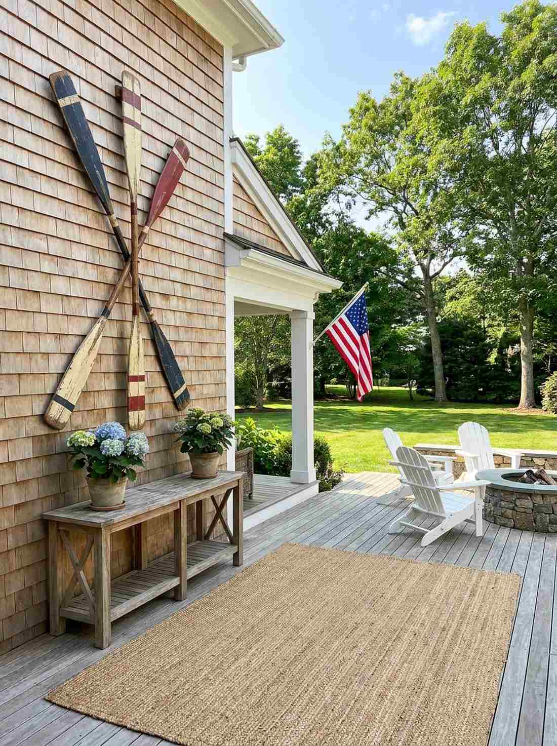 wooden oar wall arrangements