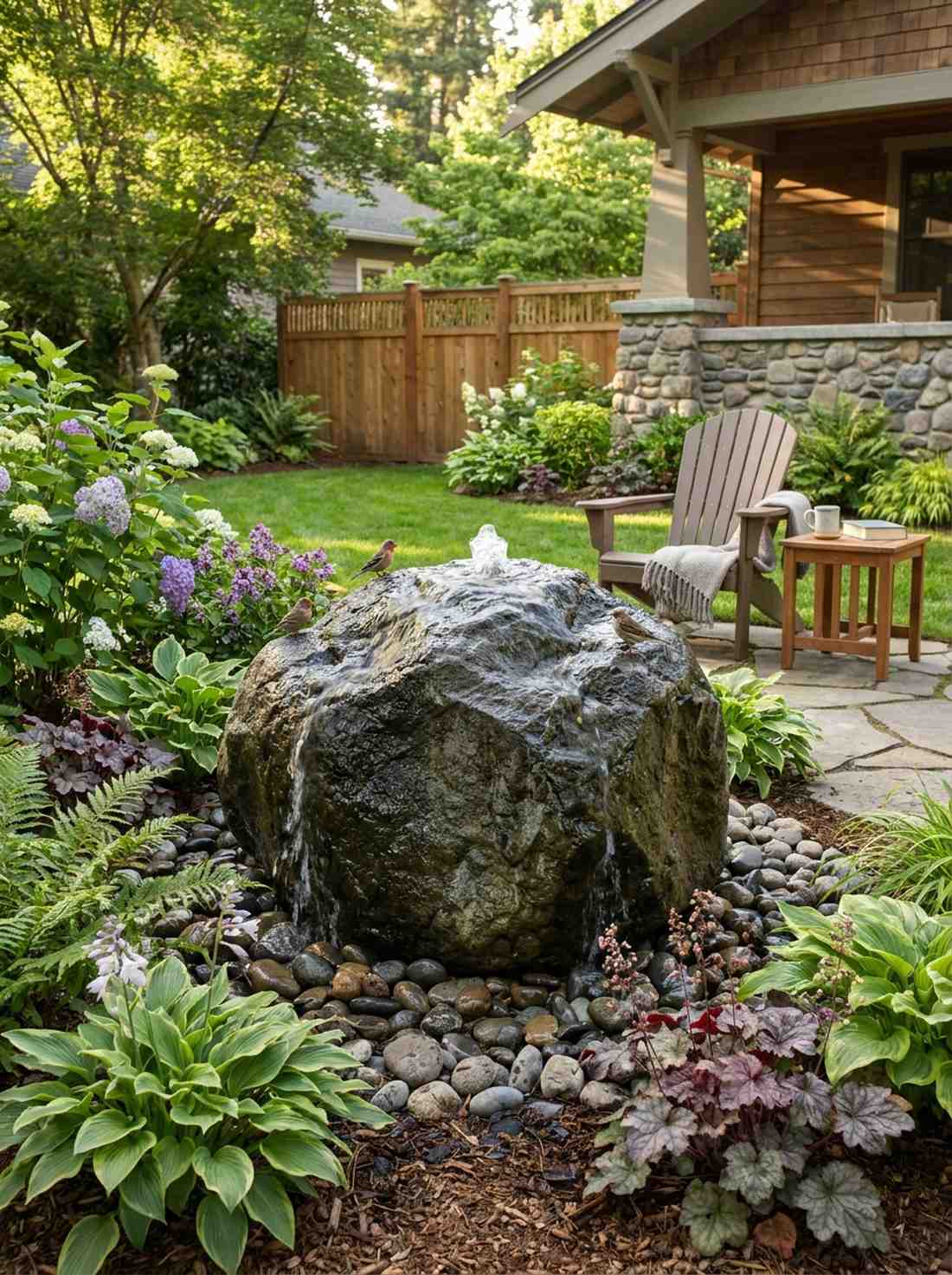 bubbling rock features