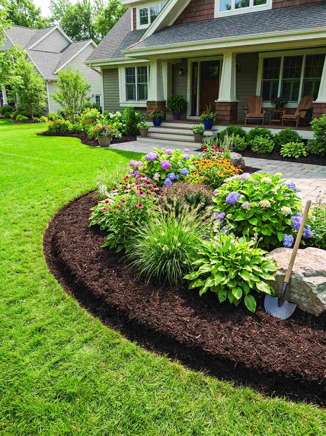decorative bark mulch borders