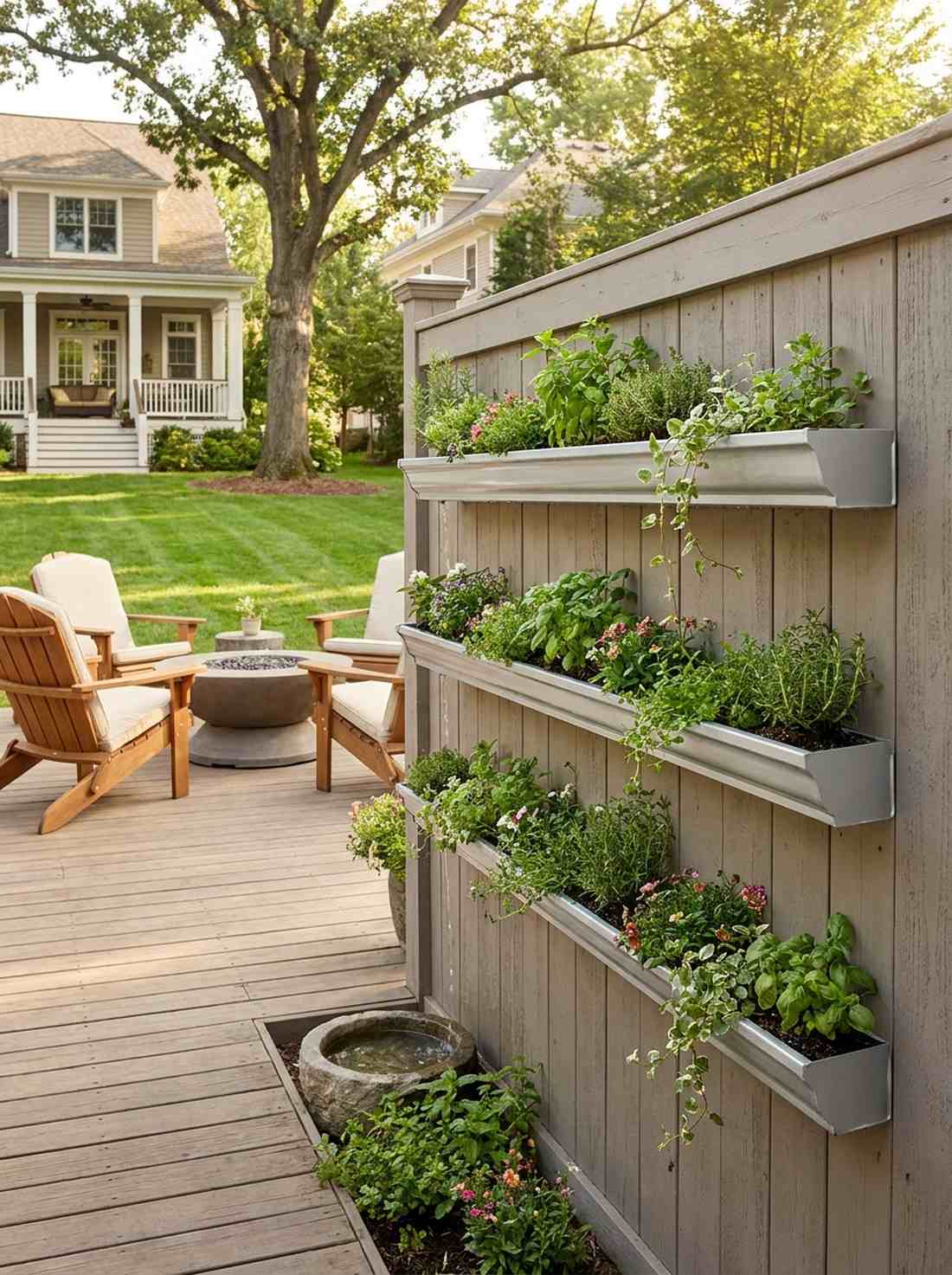 gutter garden cascading planters