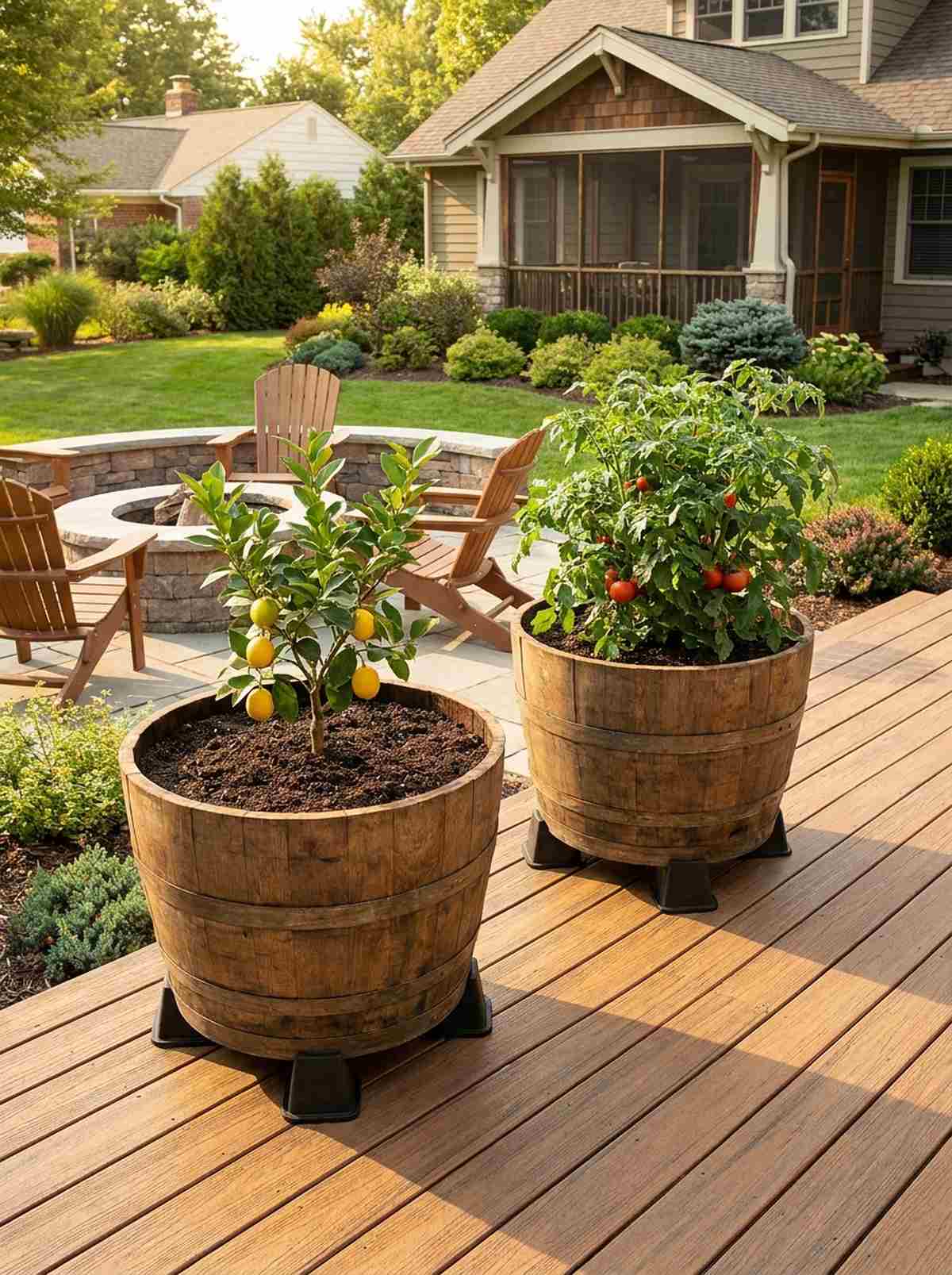 half barrel planters