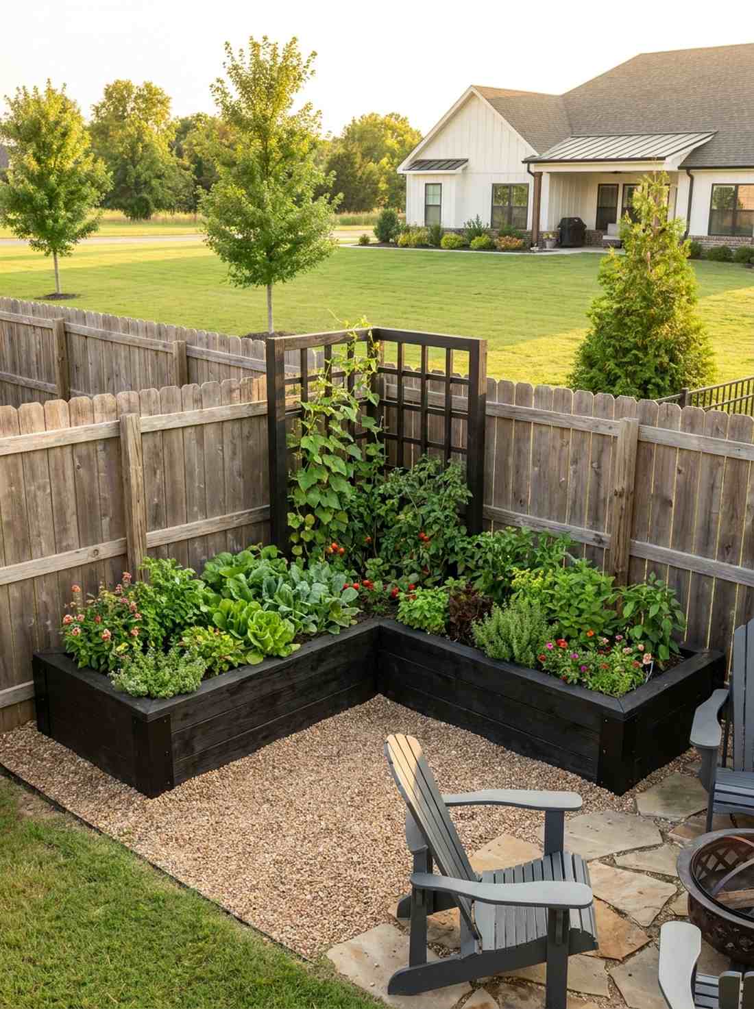 l shaped corner garden