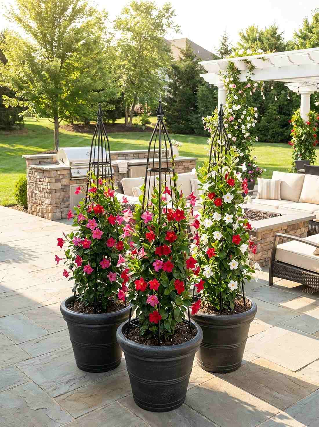 mandevilla obelisk trio