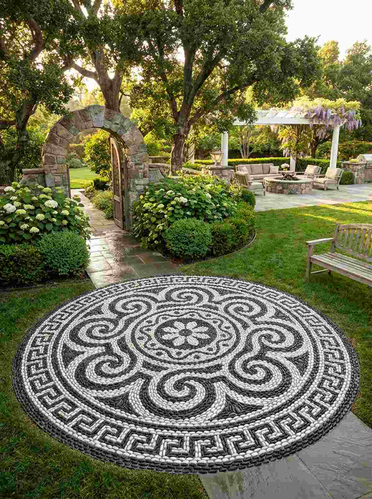 mosaic pebble pathways