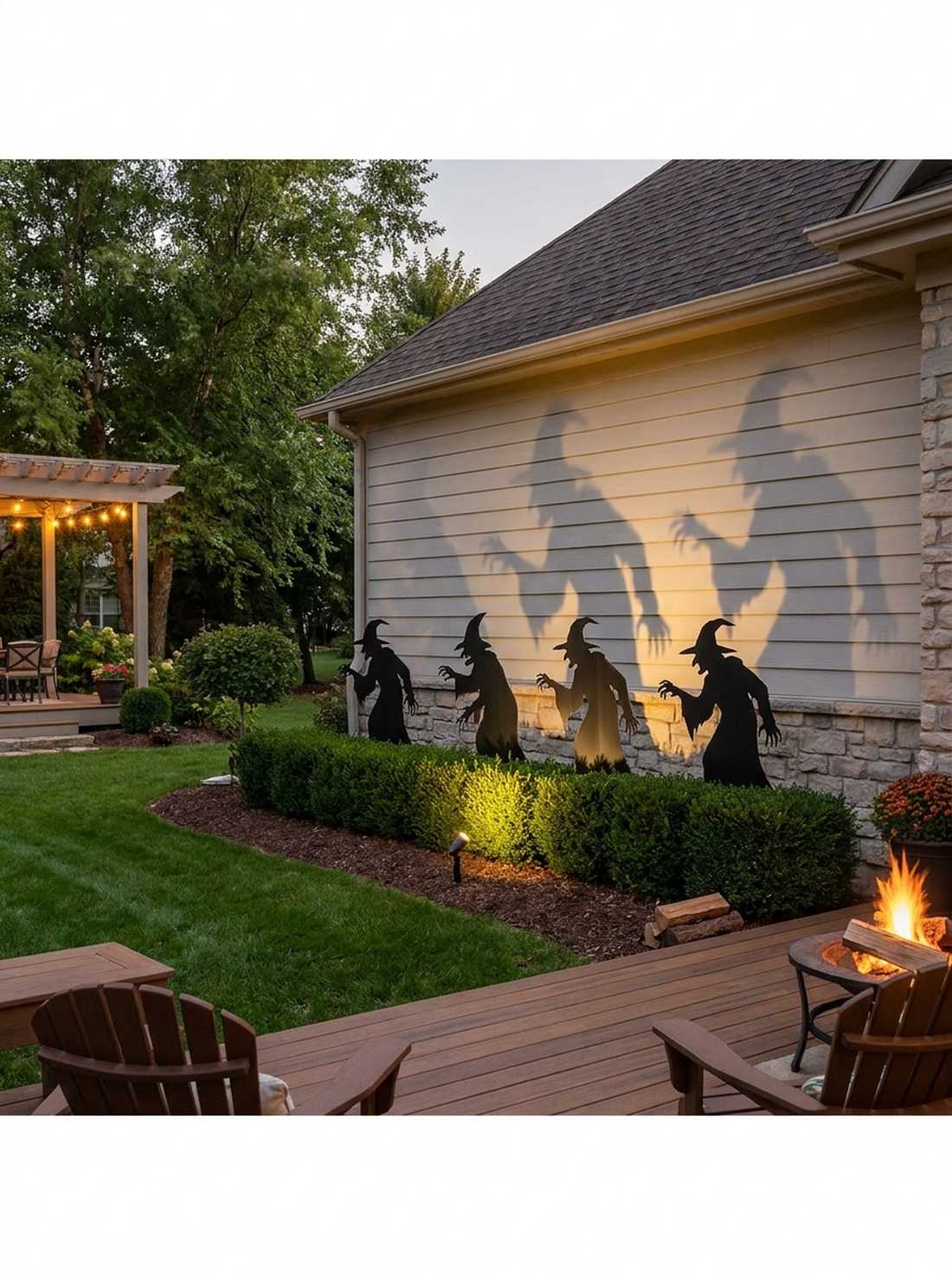 shadow silhouettes in the garden
