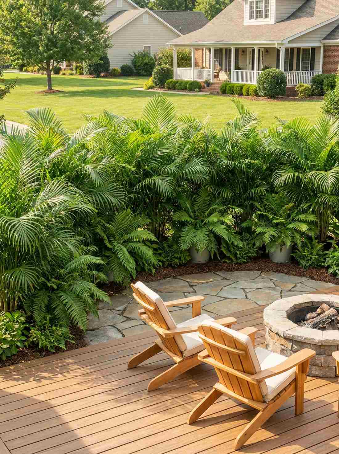 tropical palm and fern borders