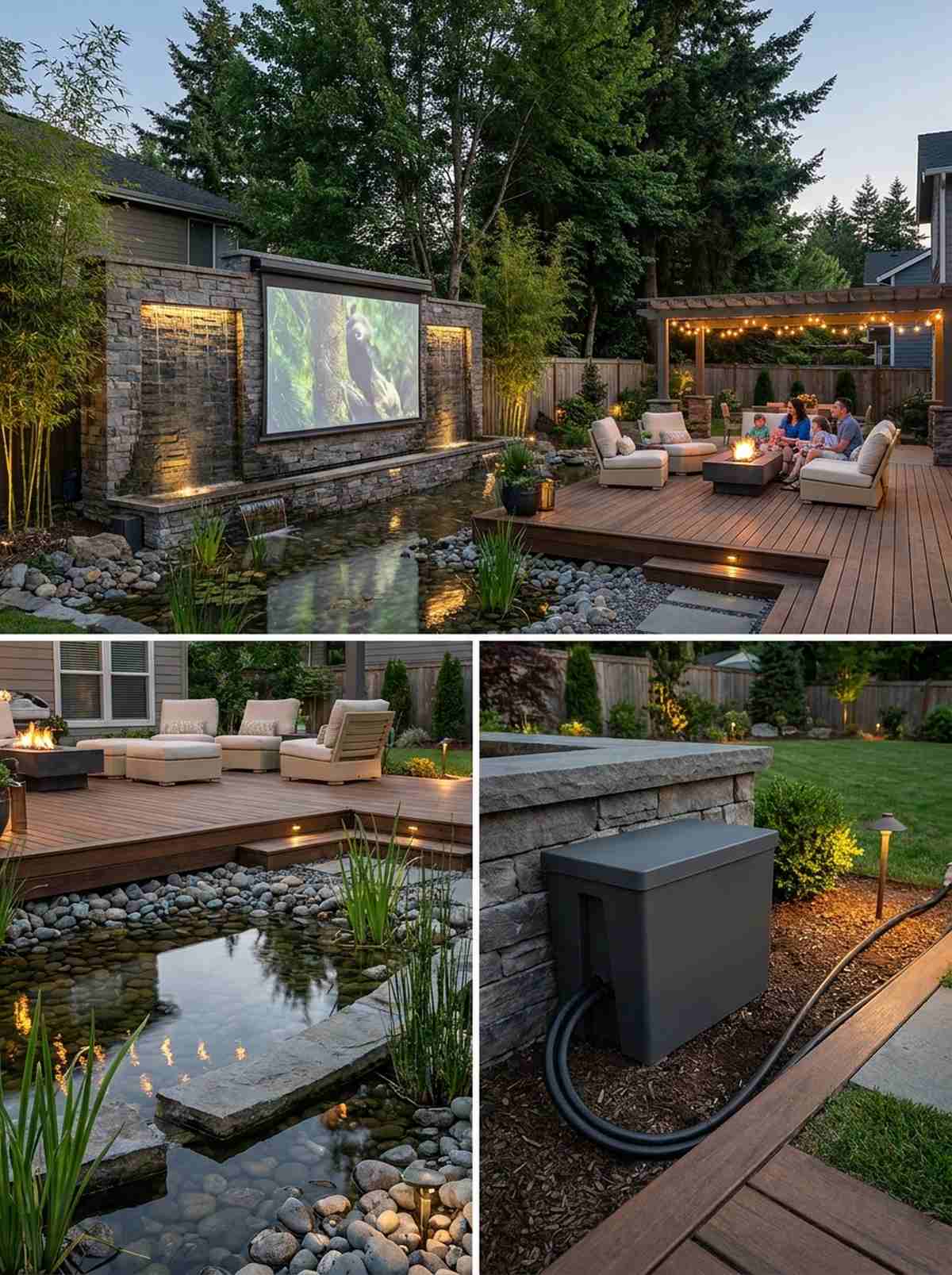 water feature backdrop installation