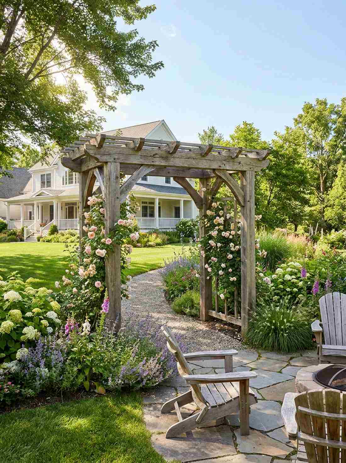 weathered wooden arbor gateway