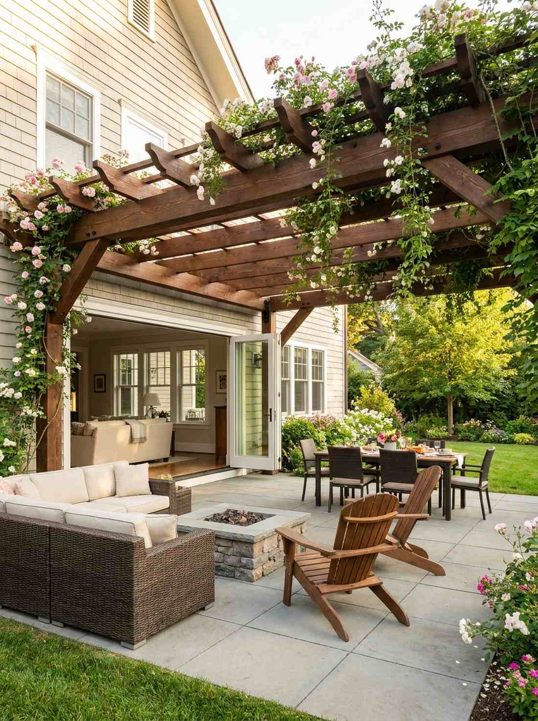 attached patio pergola