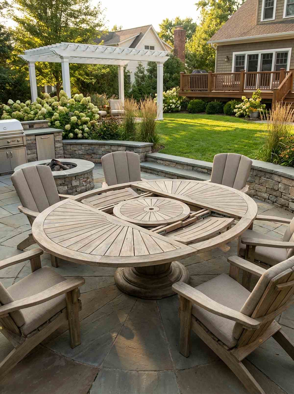 circular to oval expanding table