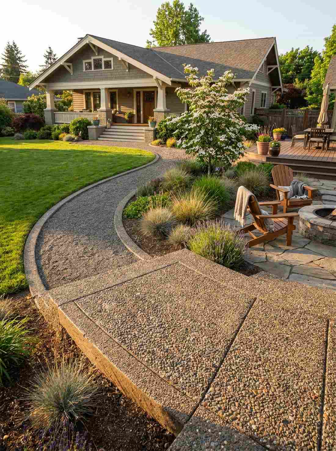 exposed aggregate concrete borders